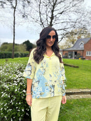 Lemon Floral Butterfly Top Reeva