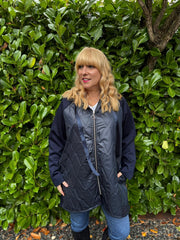 Navy Quilted Jacket Eden