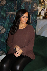 Chocolate Crossover Diamante Top Ruth