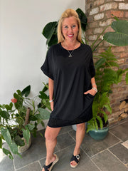 Black Crochet Trim Dress Sabrina