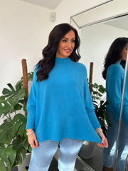Blue Crew Neck Knit Kerry