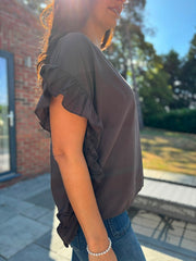 Chocolate Ruffle Top Maisie