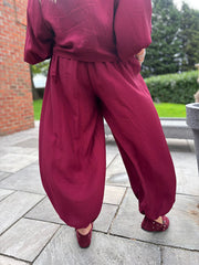 Wine Hareem Button Trousers Misty