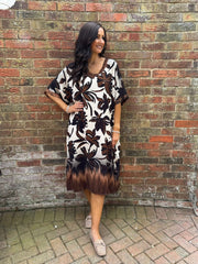 Chocolate Ombre Floral Dress Stephanie