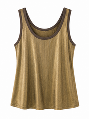 Chocolate Ribbed Shimmer Vest Juniper