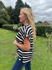 Black Stripe Knit Top Stacey