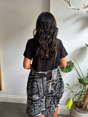 Monochrome Half Printed Pocket Dress Amelia