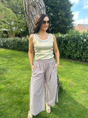 Gold Ribbed Shimmer Vest Juniper