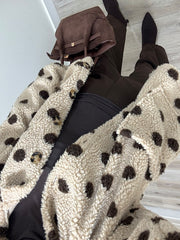 Stone Polka Dot Fleece Jacket Kiera