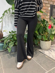Black Flared Pull on Trousers