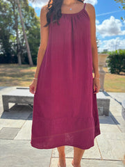 Wine Bubble Cotton Dress Athena