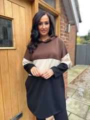 Chocolate Block Stripe Sweat Dress Eva