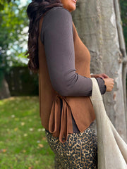 Cappuccino Tie Detail Knitted Tank Lola