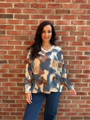 Denim Watercolour Shimmer Top Freya