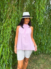 Pink Polka Dot Halter Neck Top Judy
