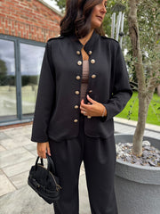 Black Military Style Co-Ord Set Tara