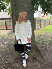 Winter White Longline Zip Sweatshirt Millie