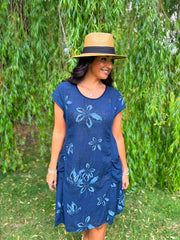 Navy Flower Pocket Dress Zoe