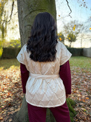 Antique Cream Quilted Gilet Hollie
