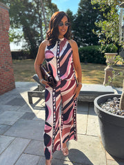 Printed Wide Leg Trouser Set Serena