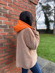 Camel Hooded Zip Fleece Alex