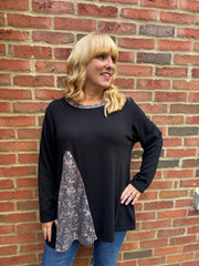 Black Speckle Knit Top Danielle