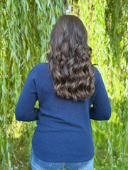 Navy Embellished Soft Knit Francine