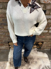 Winter White Scarf Accent Jumper Amanda