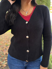 Black Soft Knit Cardi Kesha