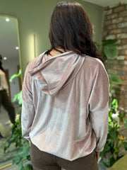 Rose Sparkle Velour Hoodie Colette