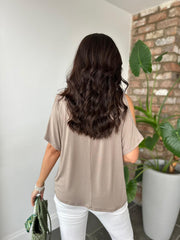 Mocha Cold Shoulder Top Orla