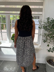 Monochrome Animal Print Sleeveless Dress Aspen