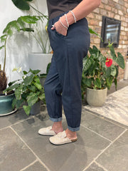 Denim Look Frill Pocket Trousers Sasha