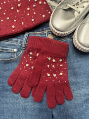 Wine Embellished Gloves
