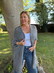 Grey Cosy Edge To Edge Cardi Mabel