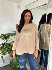 Stone Tree of Life Ribbed Sweatshirt Brooke