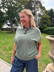 Khaki Ribbed Detail Knit Petra