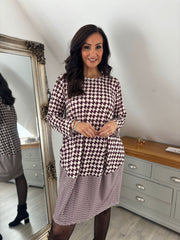 Wine Geometric Dress Maddie