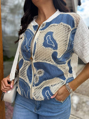 Denim Net Zip Jacket Gina