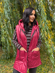 Red Quilted Gilet Bella