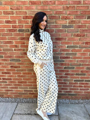 Cream Premium Cotton Polka Dot Set Dakota