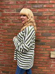 Green Stripe Long Sleeve Top Yasmin
