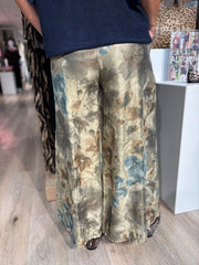 Sage Shimmer Floral Trousers Adele