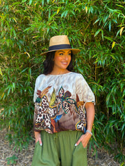 Chocolate Leopard Floral Top Sasha