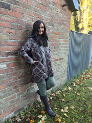 Chocolate Tartan Quilted Coat Maeve