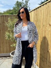 Monochrome Leopard Longline Shirt Lucinda