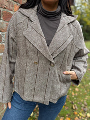 Chocolate Double Breasted Coat Leanne