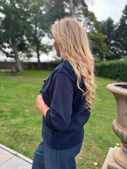 Navy Military Suedette Jacket Cheryl