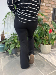 Black Flared Pull on Trousers