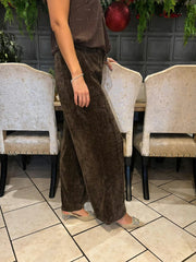 Chocolate Chenille Trousers Ari
